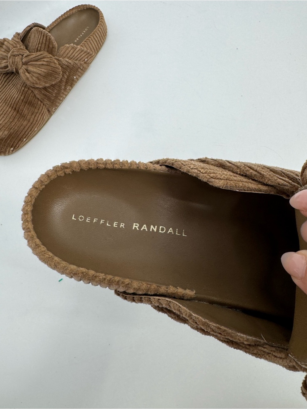 LOEFFLER RANDALL Bree Studded Clog Corduroy Mushroom Brown Slip On Size 8 - Picture 4 of 9